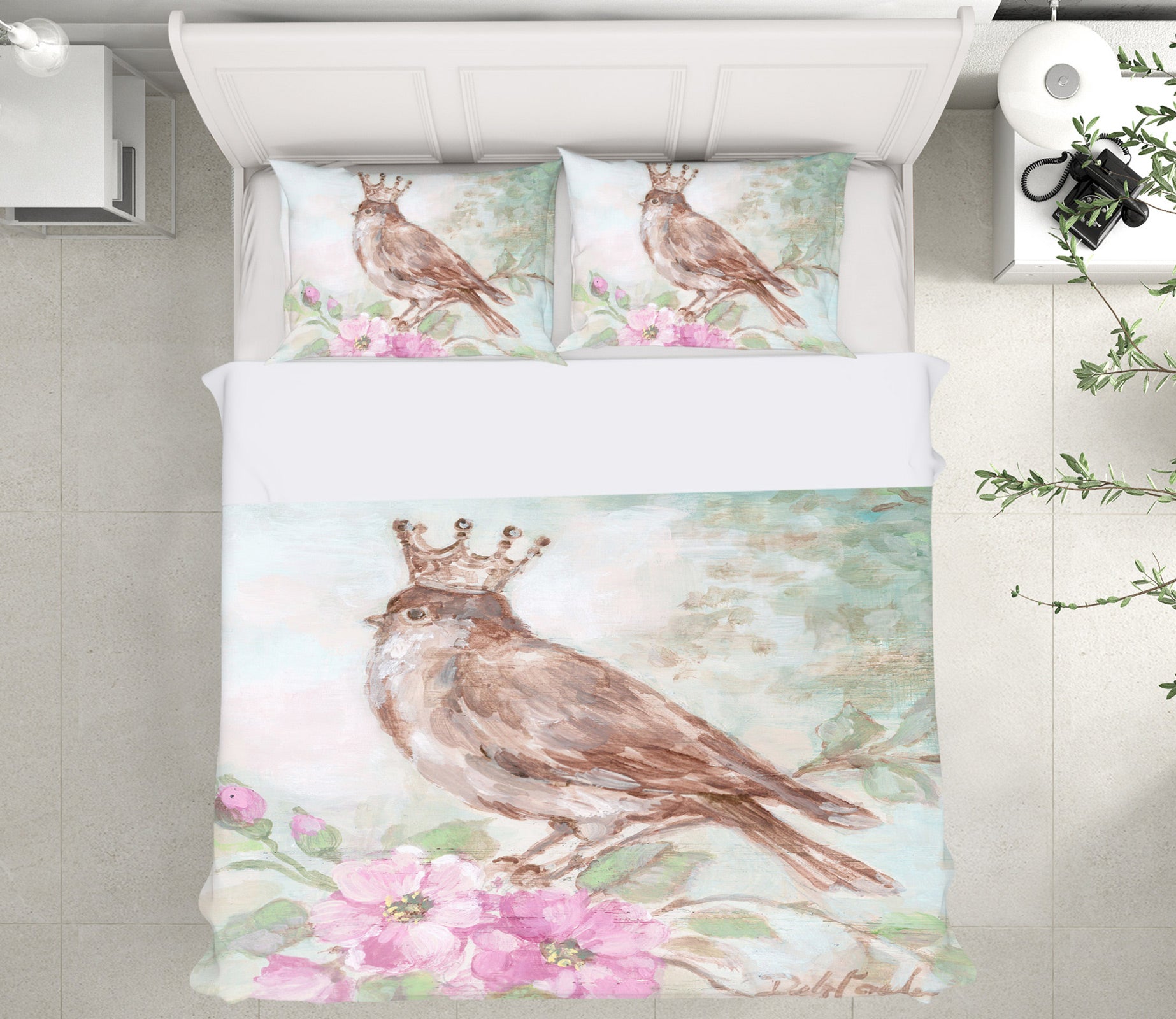 3D Crown Bird Flower 2089 Debi Coules Bedding Bed Pillowcases Quilt