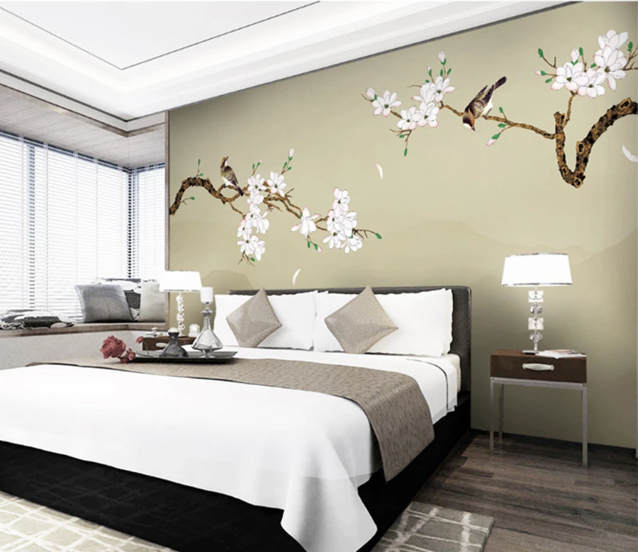 3D Tree Plum Bird WC2467 Wall Murals