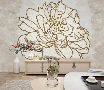 3D Golden Thread Flower WC1164 Wall Murals