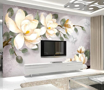 3D White Flowers 1405 Wall Murals Wallpaper AJ Wallpaper 2 