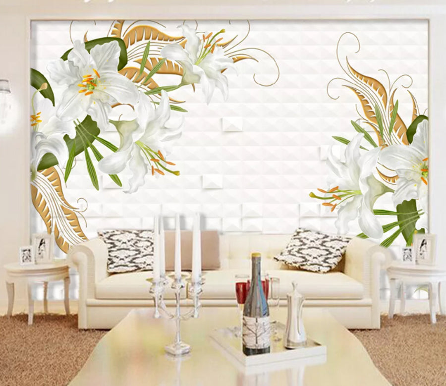 3D Blooming Lily WC1363 Wall Murals