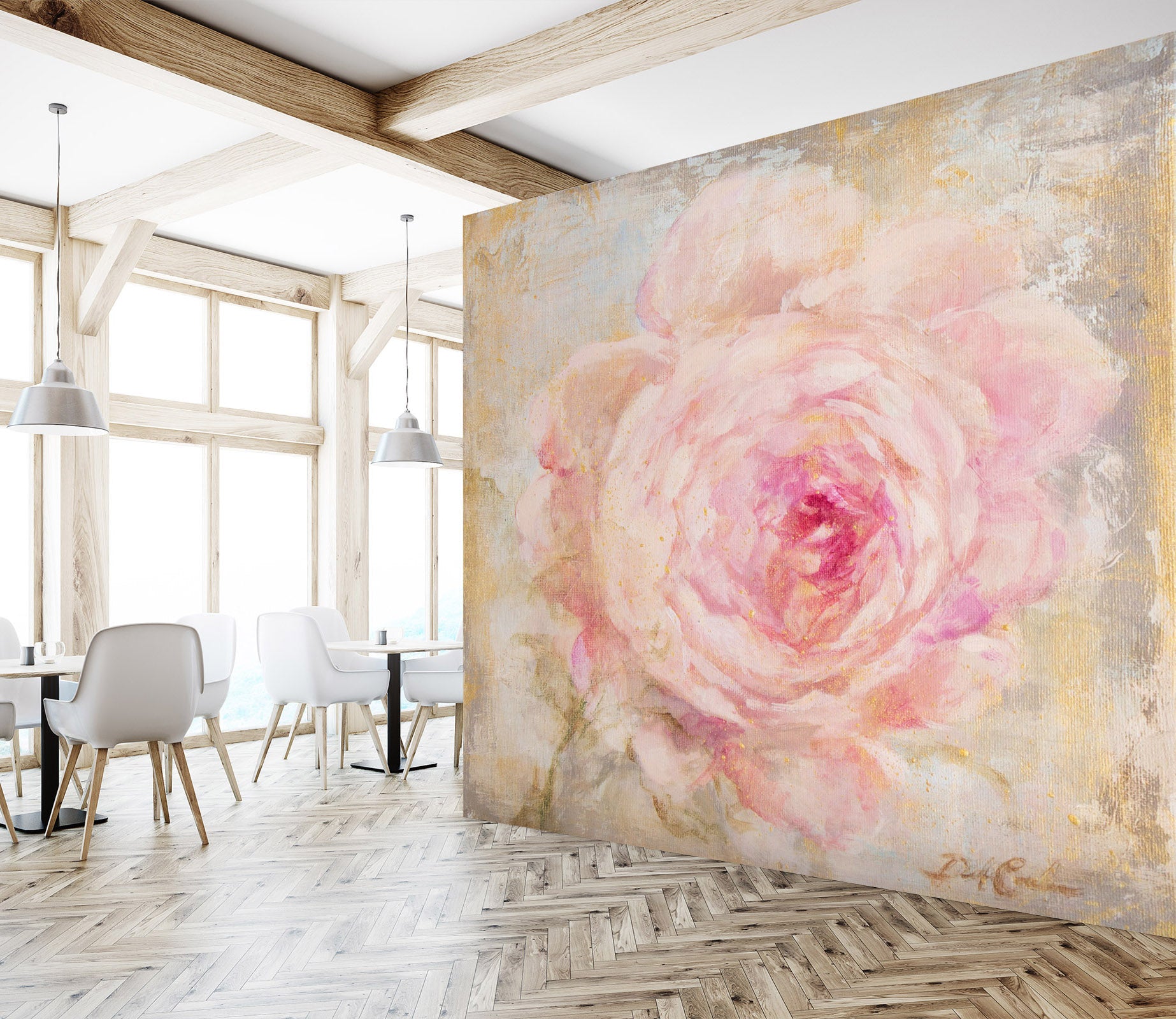 3D Rose Pink Flowers 3187 Debi Coules Wall Mural Wall Murals