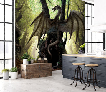 3D Trees Big Dragon 7078 Ciruelo Wall Mural Wall Murals