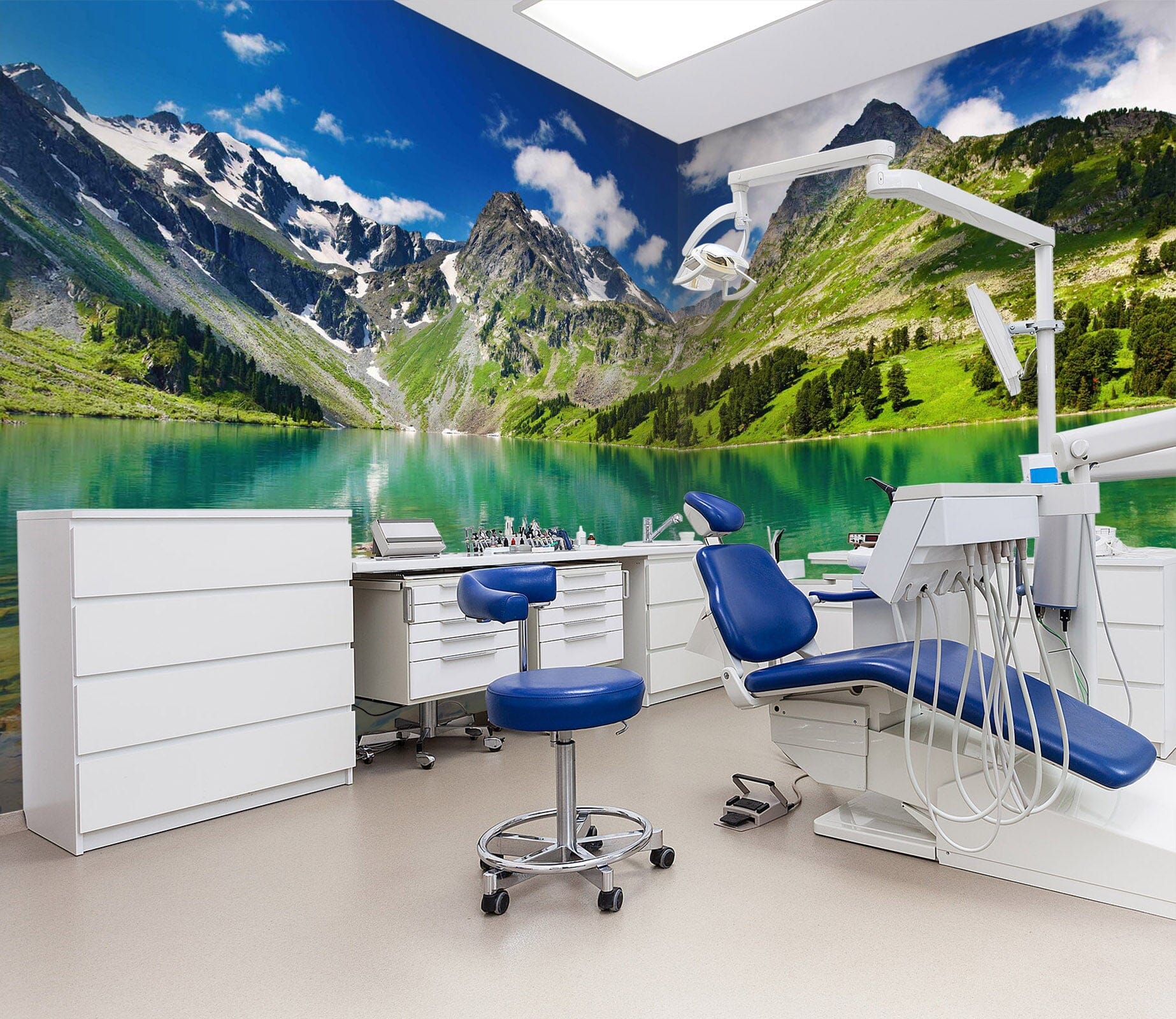 3D Mountain Lake 048 Wall Murals