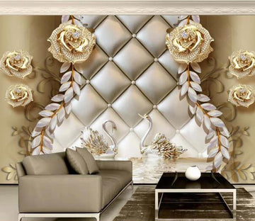 3D Diamond Swan WC1630 Wall Murals