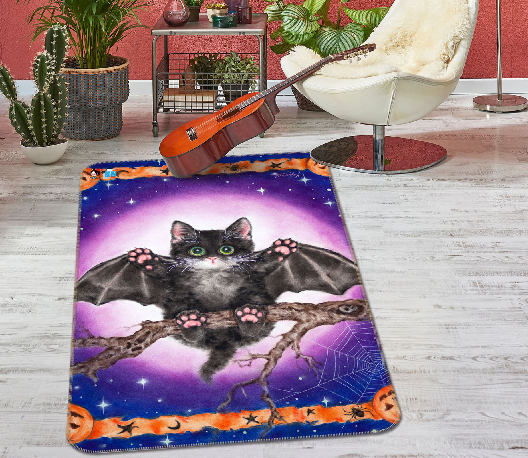 3D Bat Branch 5684 Kayomi Harai Rug Non Slip Rug Mat