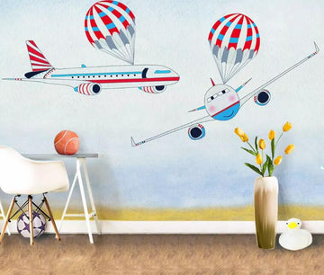 3D Cute Plane 273 Wall Murals Wallpaper AJ Wallpaper 2 