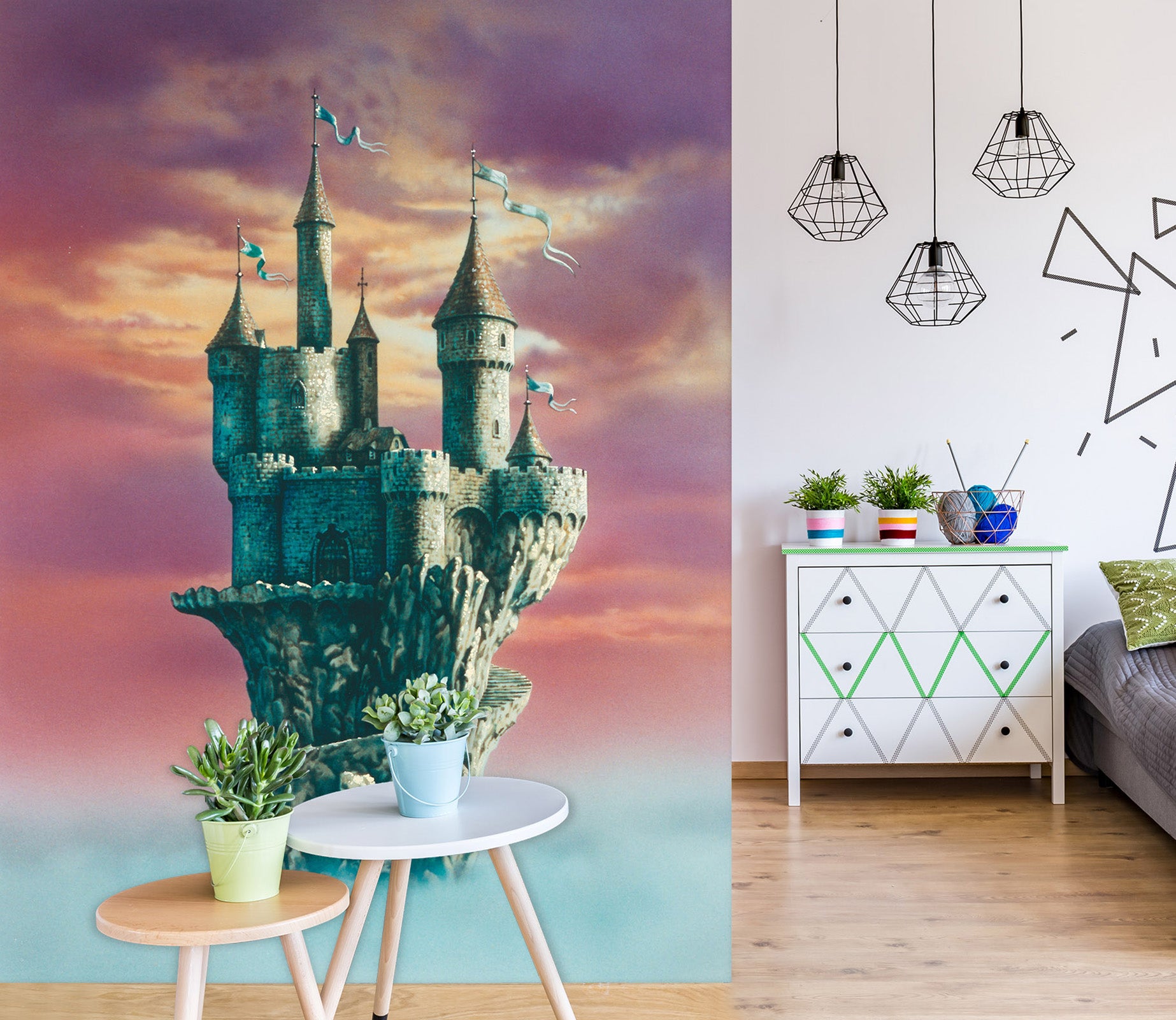 3D Sky Castle 7107 Ciruelo Wall Mural Wall Murals