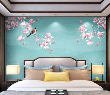 3D Plum Petal Bird WC2421 Wall Murals