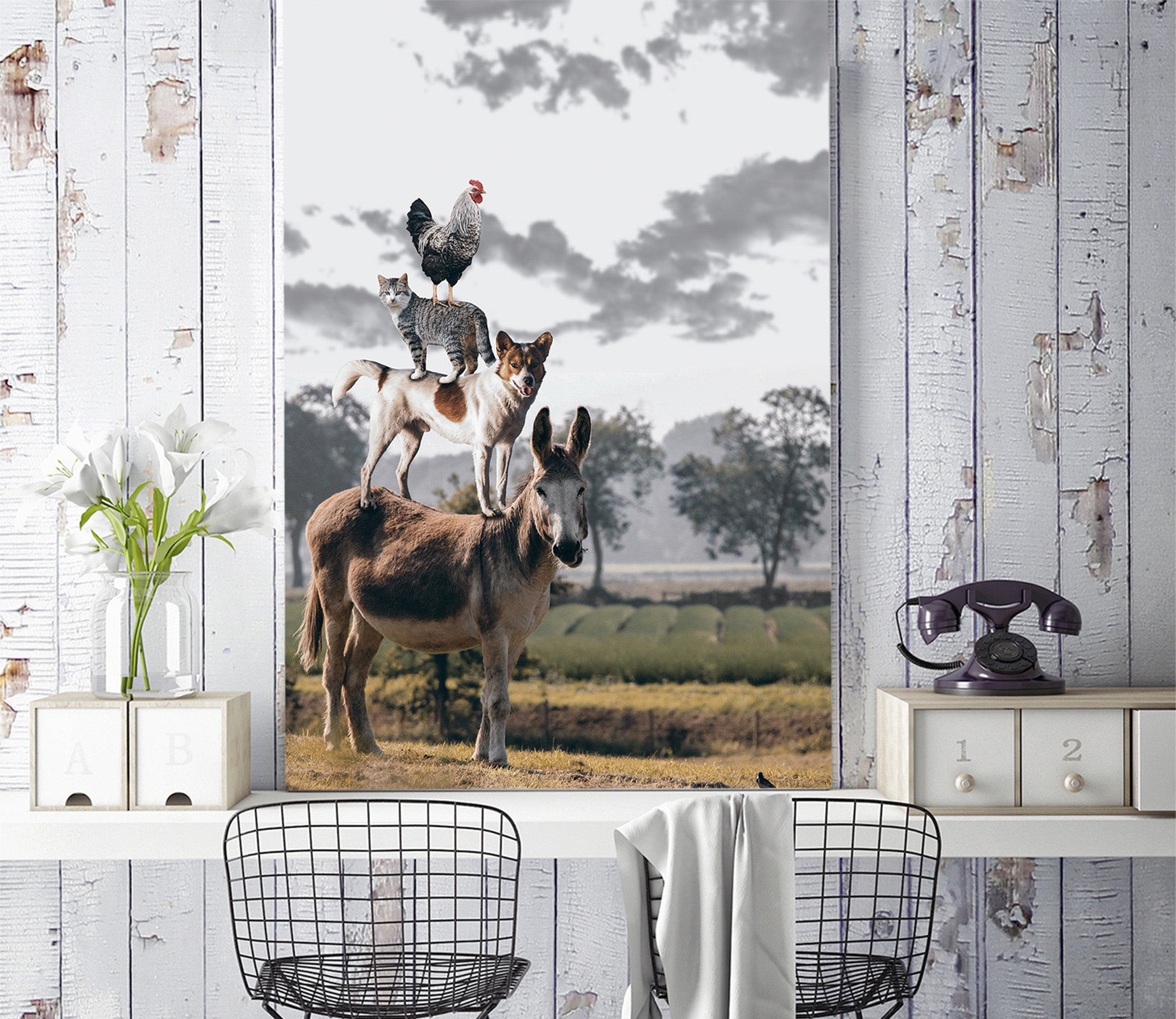 3D Donkey Puppy 125 Wall Murals