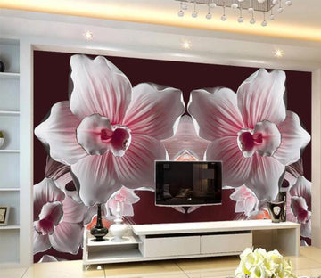 3D Blooming Red Flowers WC857 Wall Murals