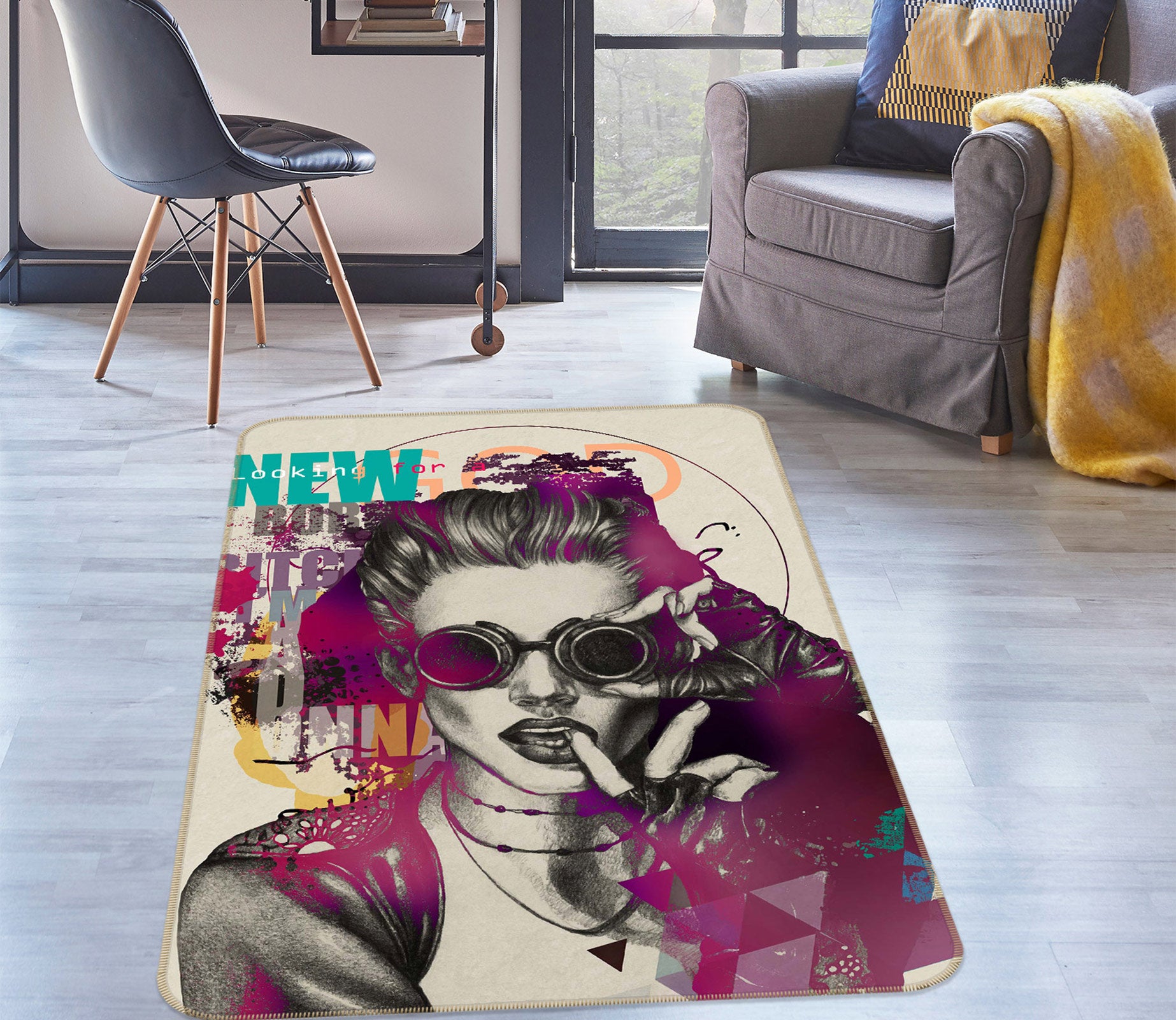 3D Sunglasses Smoke Woman 77258 Non Slip Rug Mat