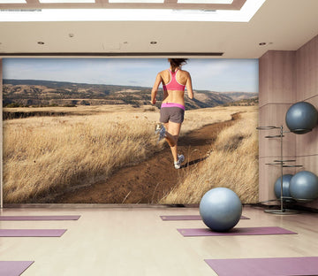 3D Girl Running 219 Wall Murals