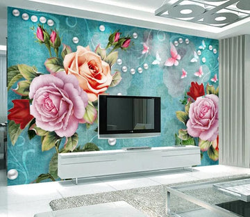 3D Pearl Flower 1457 Wall Murals Wallpaper AJ Wallpaper 2 