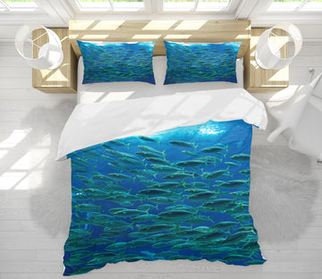 3D School Of Fish 21012 Bed Pillowcases Quilt