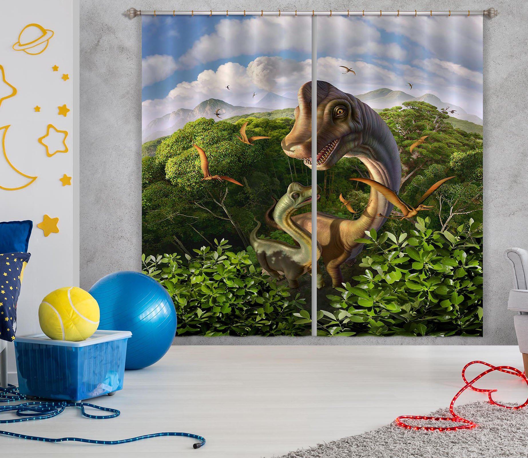 3D Brachiosaurus 041 Jerry LoFaro Curtain Curtains Drapes Curtains AJ Creativity Home 