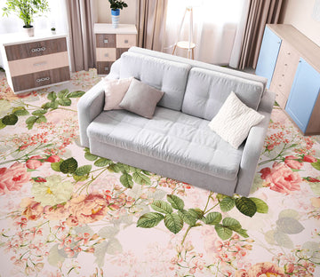 3D Pink Rose Pattern 99205 Uta Naumann Floor Mural