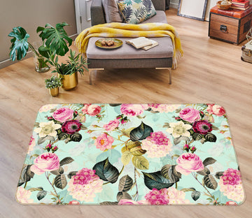 3D Pink Rose 126 Uta Naumann Rug Non Slip Rug Mat