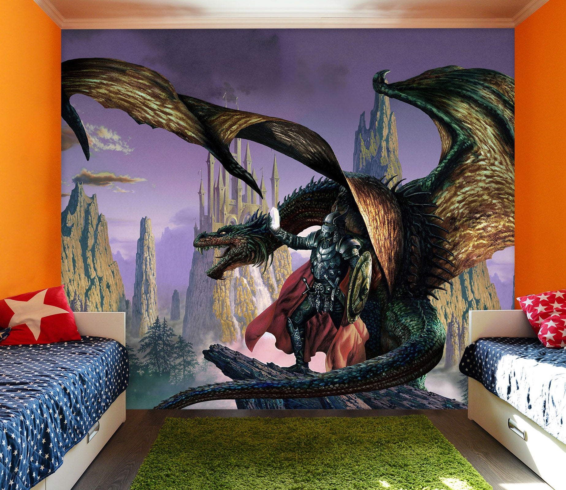 3D Armored Soldier Dragon 7048 Ciruelo Wall Mural Wall Murals