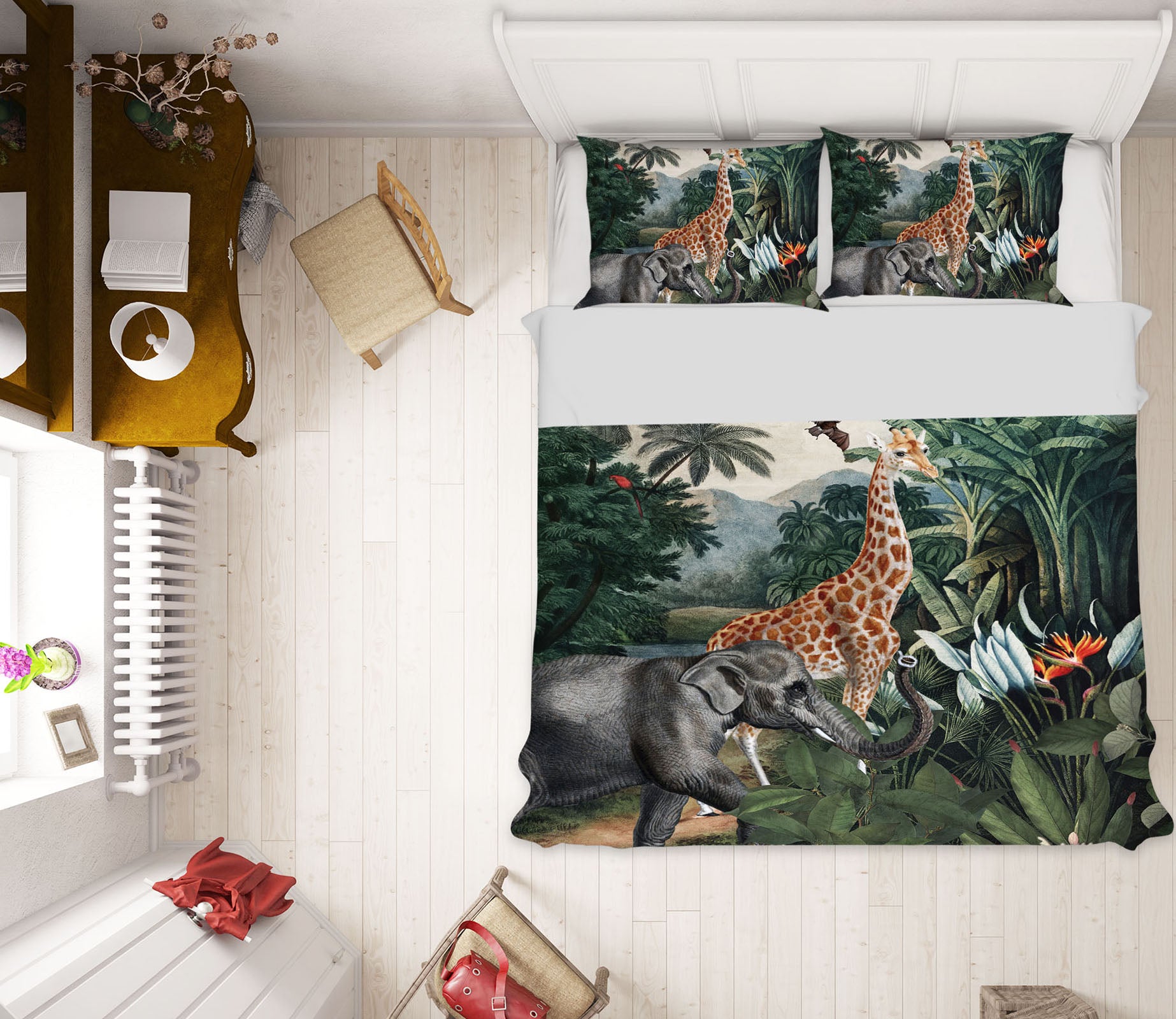 3D Giraffe Elephant 18148 Uta Naumann Bedding Bed Pillowcases Quilt