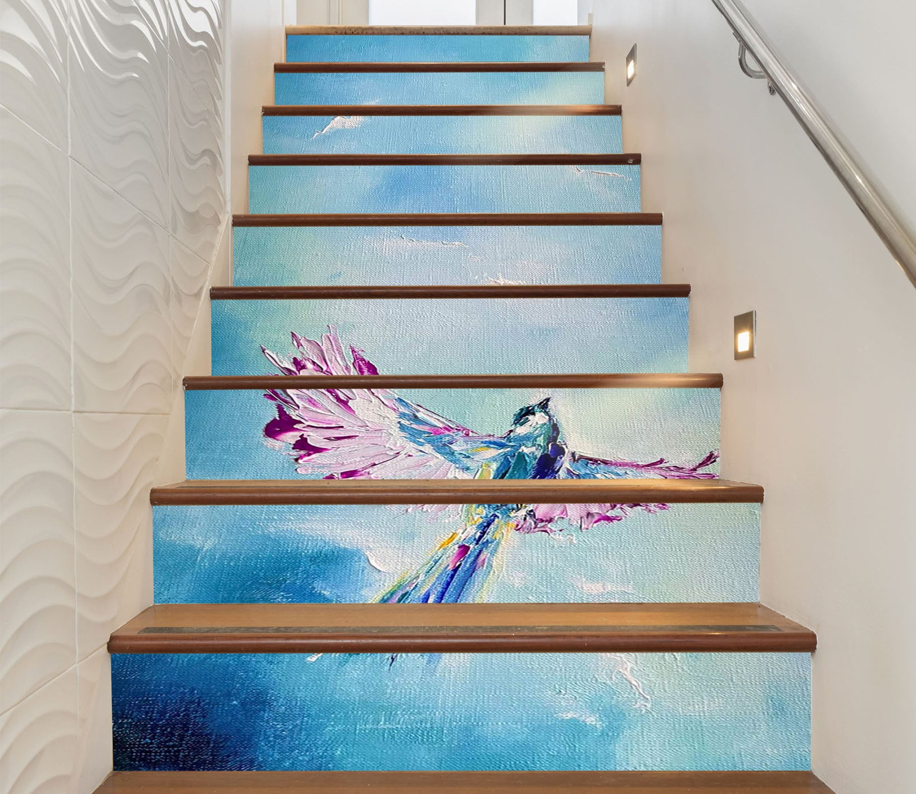 3D Painted Bird 825 Skromova Marina Stair Risers