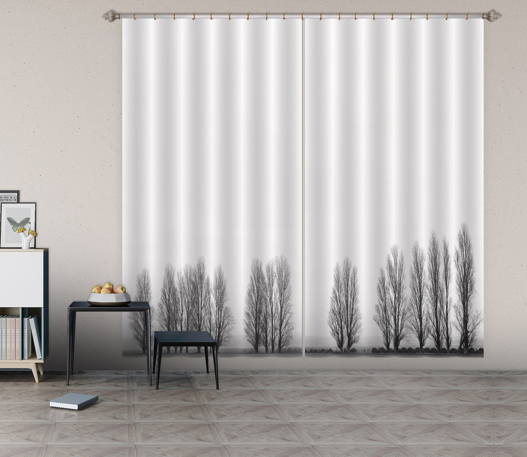 3D Little Black Tree 188 Marco Carmassi Curtain Curtains Drapes Curtains AJ Creativity Home 