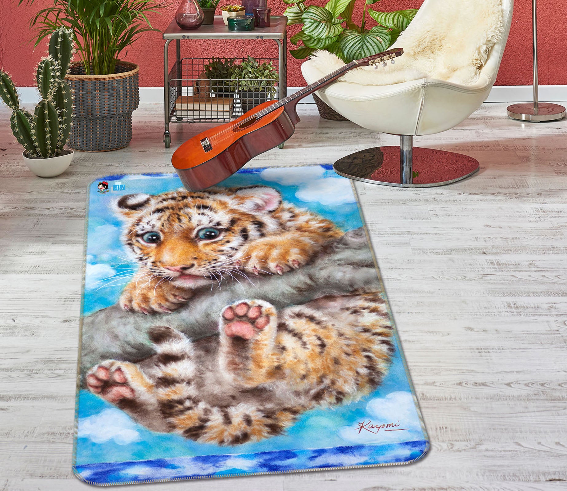 3D Baby Tiger 5696 Kayomi Harai Rug Non Slip Rug Mat