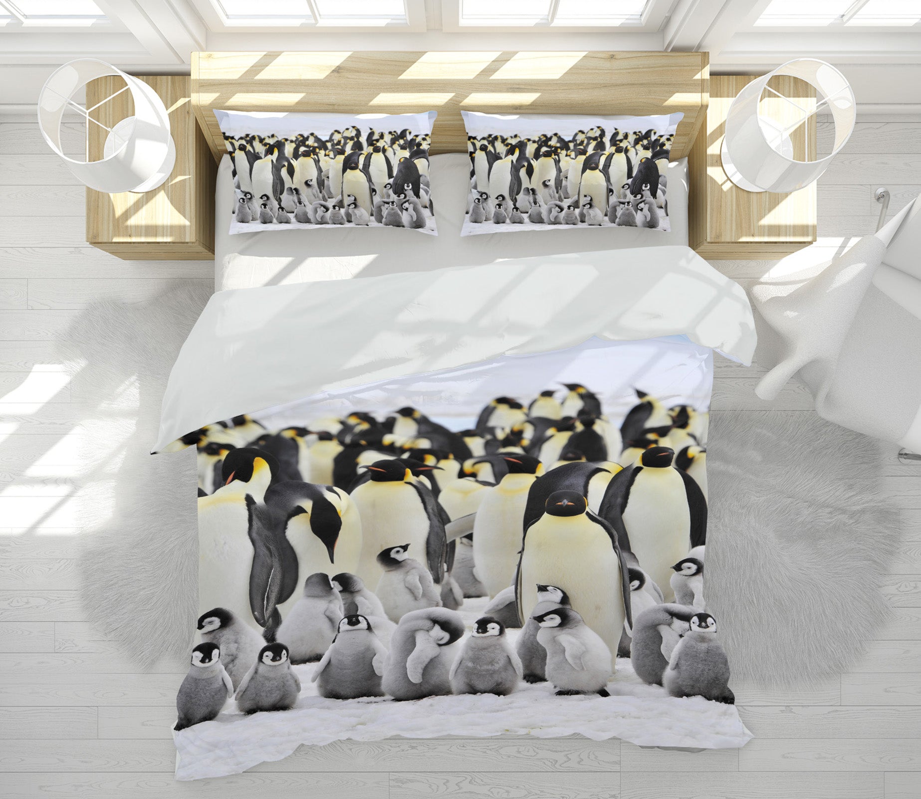 3D Penguin 21002 Bed Pillowcases Quilt