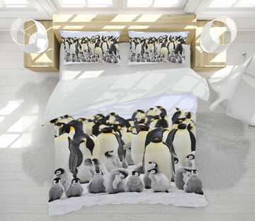 3D Penguin 21002 Bed Pillowcases Quilt