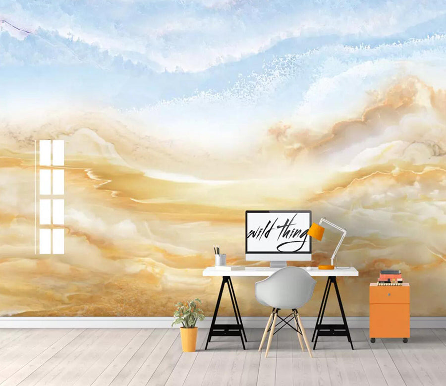 3D Yellow Cloud WC716 Wall Murals