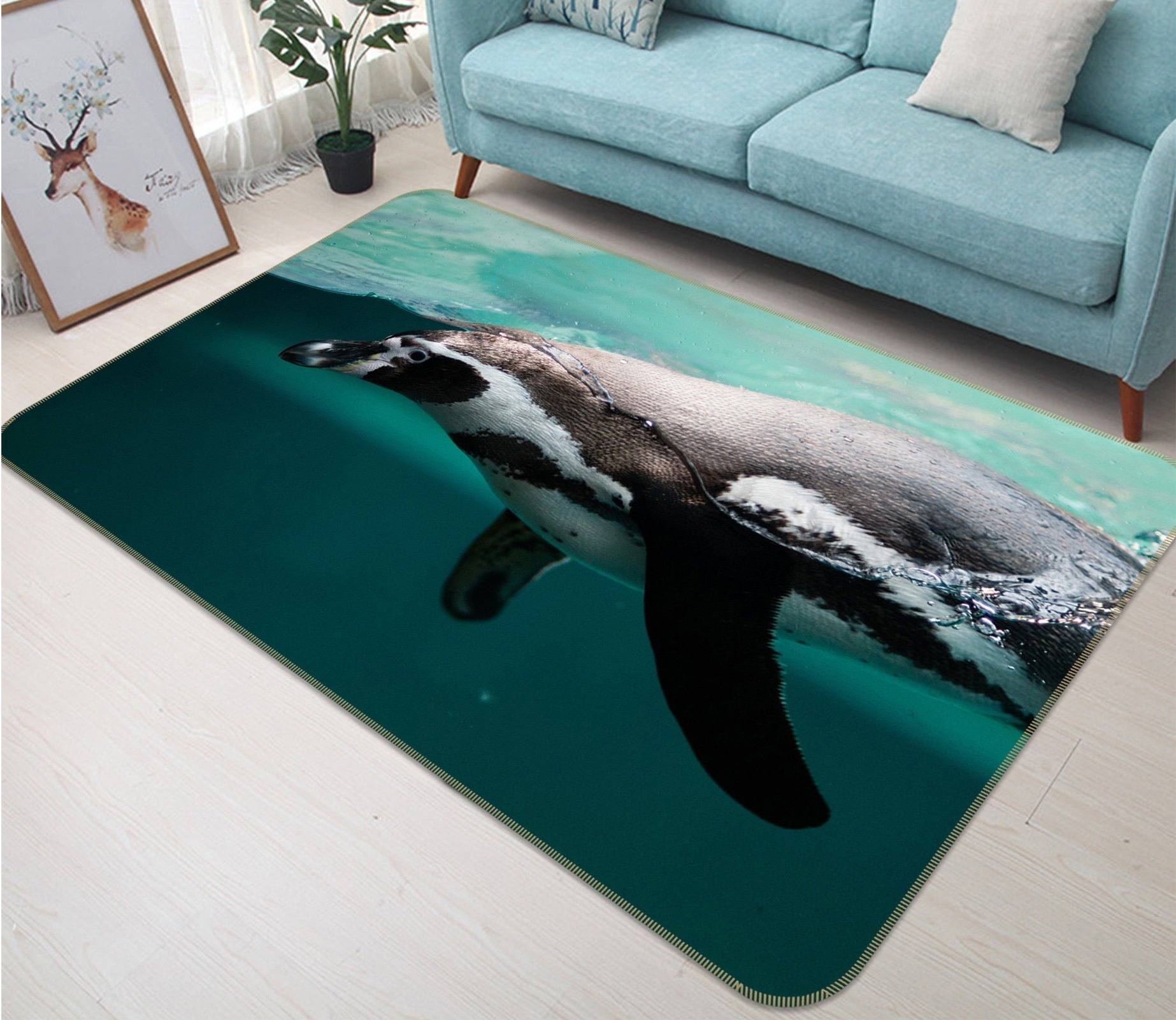 3D Dolphin Swimming 620 Animal Non Slip Rug Mat Mat AJ Creativity Home 