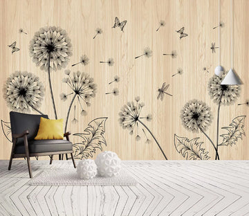 3D Dandelion Butterfly WC1744 Wall Murals