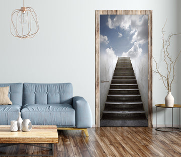 3D Stairs Sky 22044 Door Mural