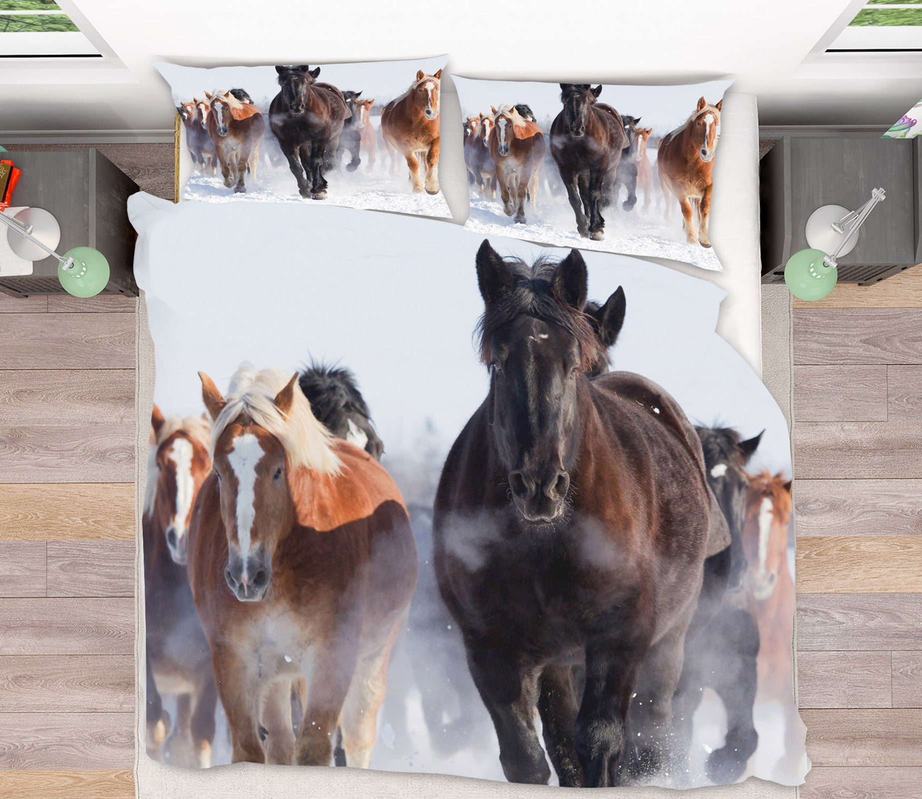 3D Group Horse 19238 Bed Pillowcases Quilt