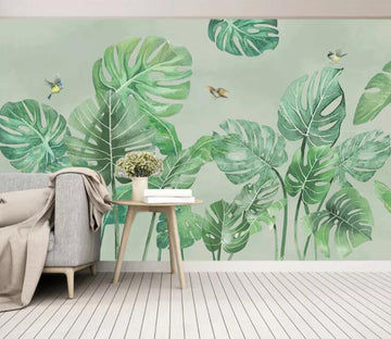 3D Lotus Leaf Bird WC2733 Wall Murals