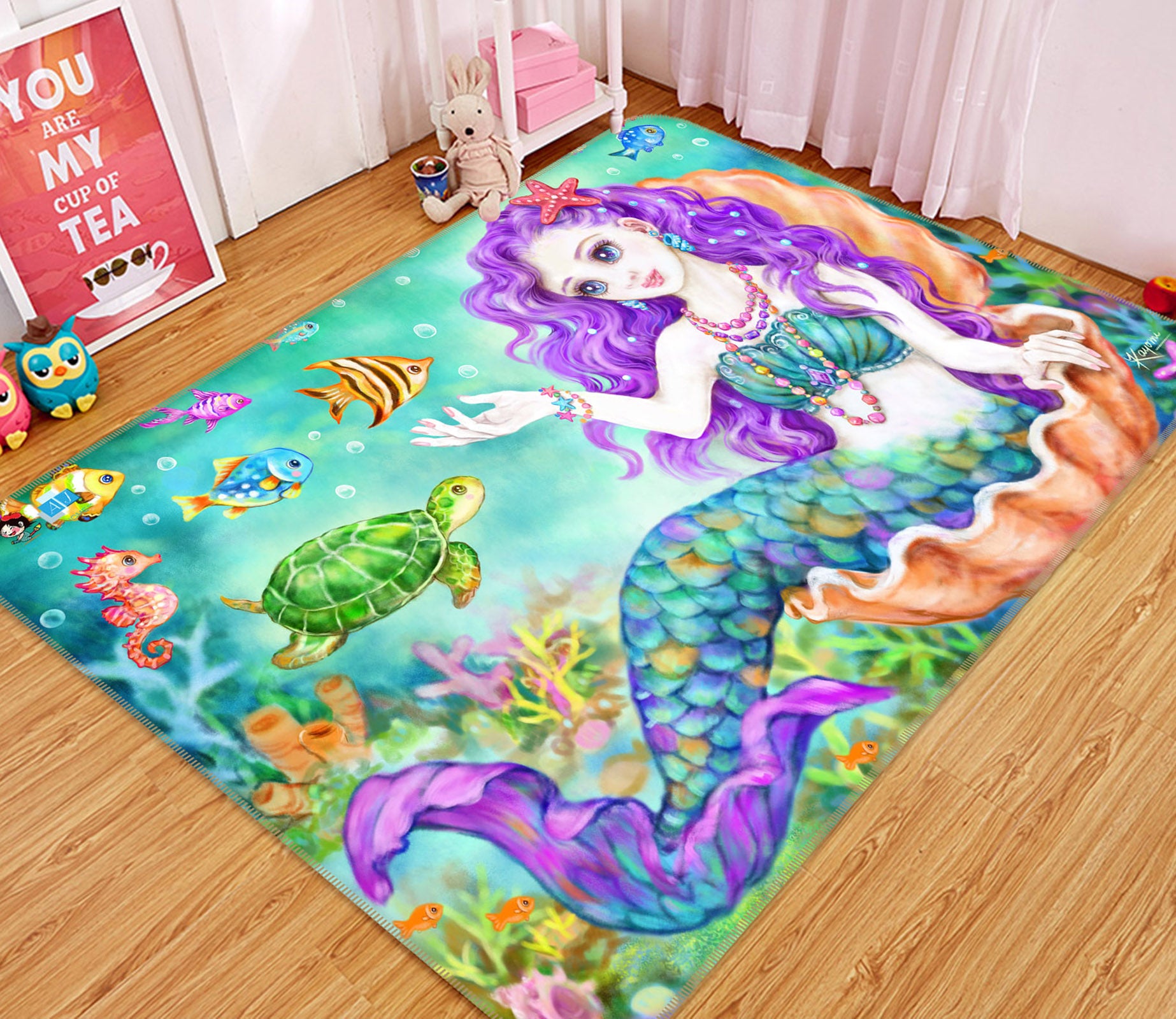 3D Beautiful Mermaid 5727 Kayomi Harai Rug Non Slip Rug Mat