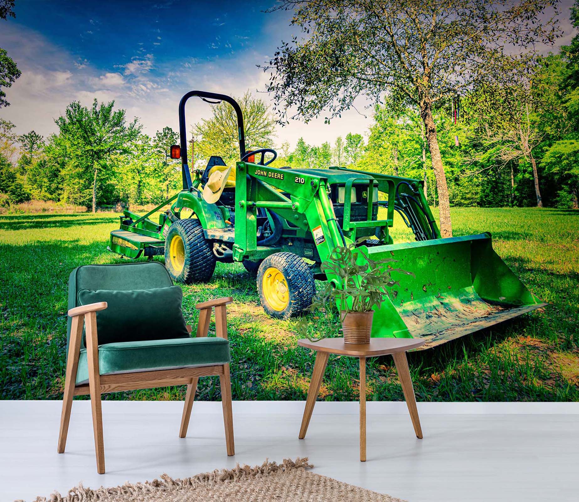 3D Green Lawn Tractor 5221 Beth Sheridan Wall Mural Wall Murals