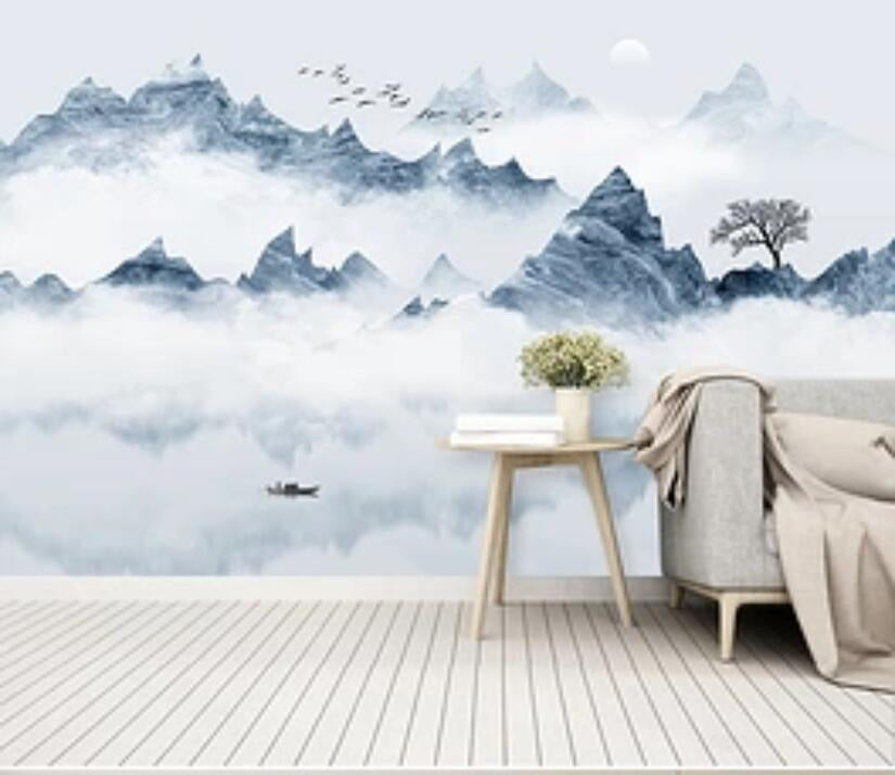 3D Misty Valley 1523 Wall Murals Wallpaper AJ Wallpaper 2 