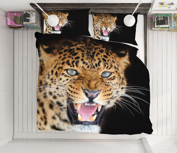 3D Leopard 21004 Bed Pillowcases Quilt