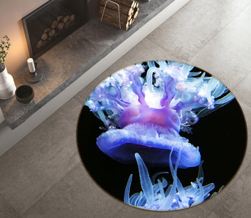 3D Jellyfish 38049 Animal Round Non Slip Rug Mat