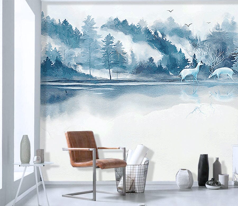 3D Deep Mountain River WG195 Wall Murals Wallpaper AJ Wallpaper 2 