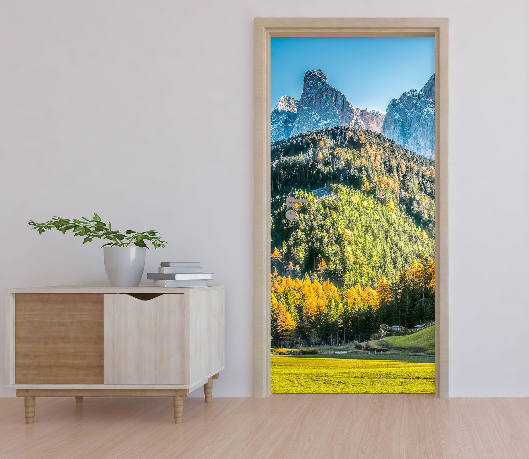 3D Woods Mountains 115129 Marco Carmassi Door Mural