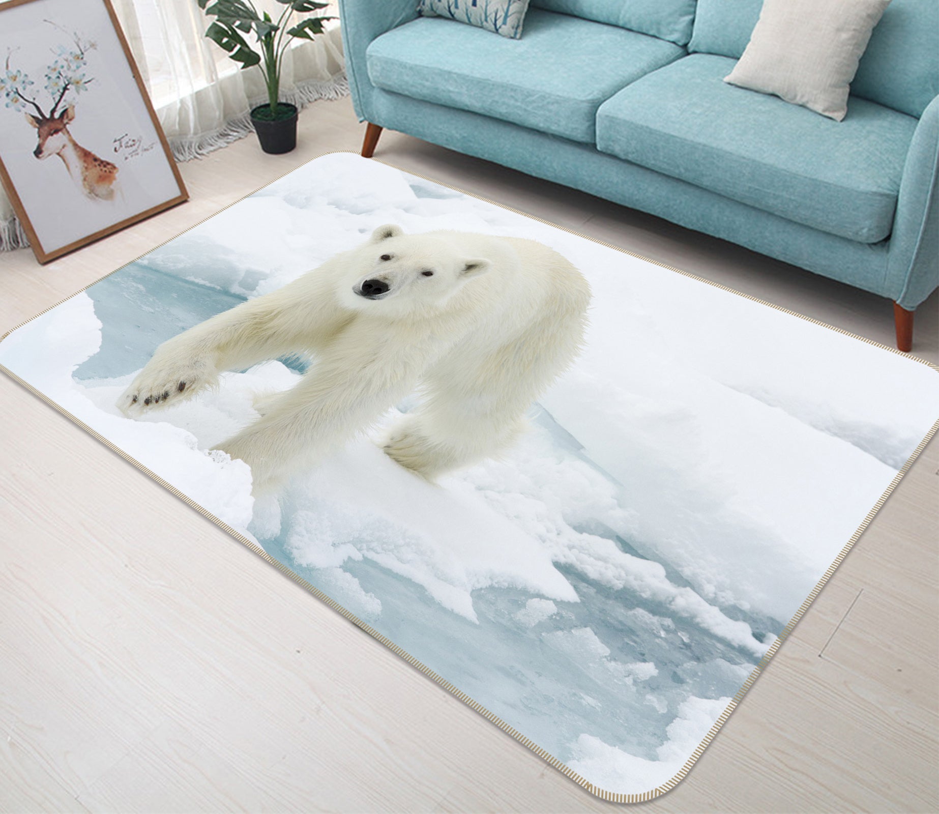 3D Polar Bear 38120 Animal Non Slip Rug Mat