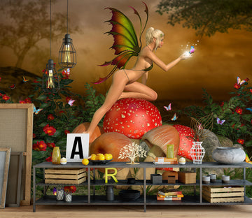 3D Butterfly Elf Fruit 58119 Wall Murals