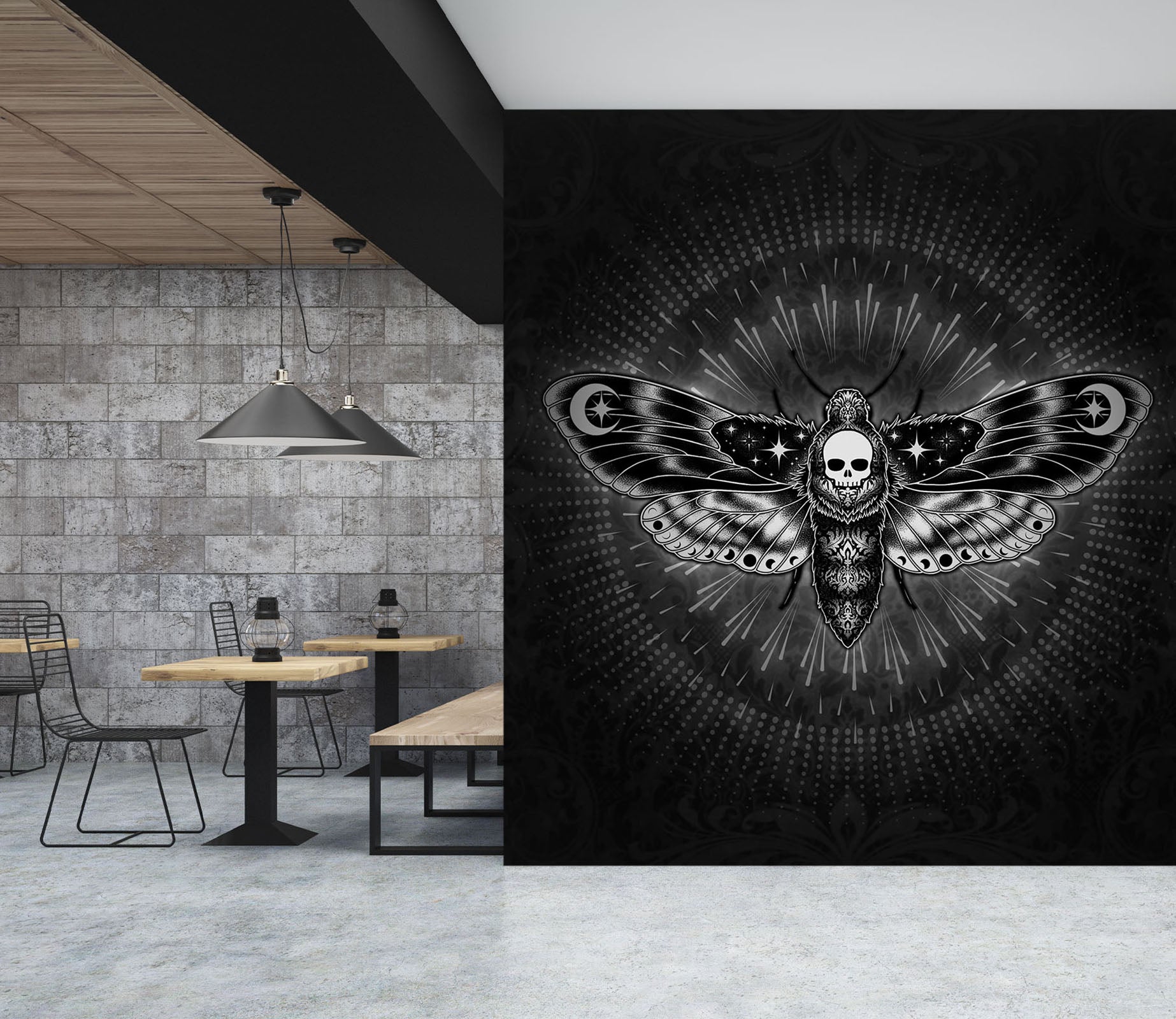 3D Black Skull Insect 8772 Brigid Ashwood Wall Mural Wall Murals