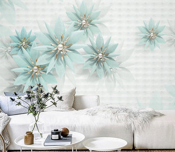 3D Green Bead Flower WC2766 Wall Murals