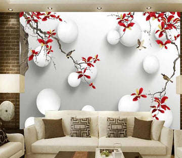 3D Red Flower WC1111 Wall Murals