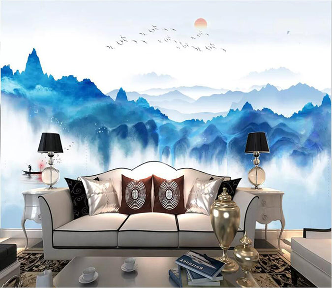 3D Misty Valley 1534 Wall Murals Wallpaper AJ Wallpaper 2 