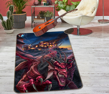 3D Red Dragon 4127 Tom Wood Rug Non Slip Rug Mat