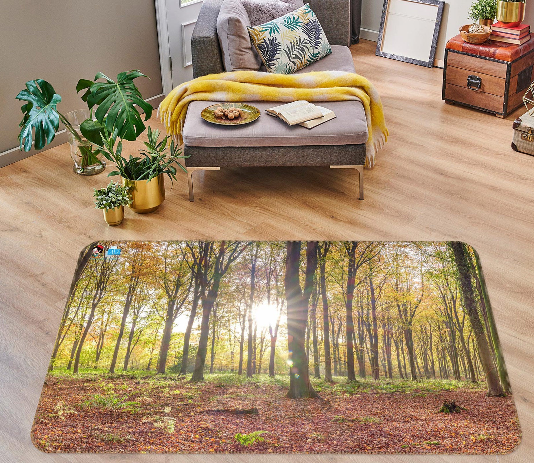 3D Sunshine Forest 6874 Assaf Frank Rug Non Slip Rug Mat